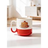 BB Design Pancake Tasarımlı Seramik Baskılı Pro Kupa Bardak 330ML - 1 Adet - 300 ml