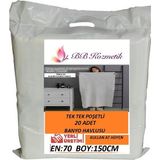 BB Kozmetik Tek Kullanımlık Kalın Banyo Havlusu (70X150 Cm) poşetli 20 Adet - Beyaz