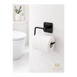BB MAİSON Siyah Yapışkanlı Tuvalet Kağıtlığı Metal WC Kağıtlık Banyo Askısı Paslanmaz Kağıt Havluluk