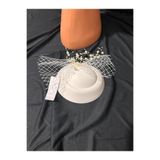 bba new trend Nikah Şapkası Beyaz Fascinator El Yapımı Vualet Nikah Şapkası Şık Vualet Gelin Şapkası Nikah Şapkası Fascinator Hat Kadın Saç Aksesuarı Parti Davet Mezuniyet Yılbaşı Şapkası