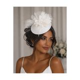 bba new trend Nikah Şapkası Beyaz Fascinator Gösterişli Beyaz Gelin Şapkası Zarif Vualet Nikah Şapkası Gelin Şapkası Fascinator Hat