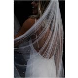 BBA TULLE STORE En 1,5 CM Boy: 1,5 cm İNCİLİ GELİN DUVAĞI,GELİN İNCİ KUMAŞ BEYAZ RENK İNCİLİ DUVAK,TOKALI DUVAK