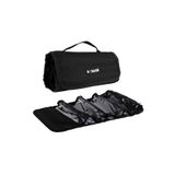 BBACK Multi Kalem kutusu 4 Şeffaf Fermuarlı Bölüm Roll Case Siyah