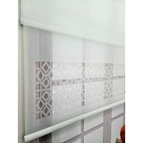 BBB Çift Mekanizmalı Keten Lazer Kesim Tül ve Stor Perde MLT1050 200x260 Beyaz