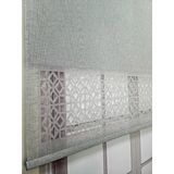 BBB Çift Mekanizmalı Keten Lazer Kesim Tül ve Stor Perde MLT1050 200x260 Gri