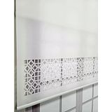 BBB Çift Mekanizmalı Lazer Kesim Tül ve Stor Perde MLTY1002 200x200 Beyaz