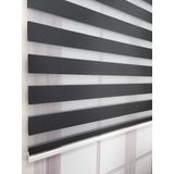 BBB Düz Renk Stor Zebra Perde Sert Plastik Kasalı 110x200 Siyah