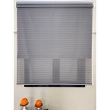 BBB İnce Zebra Çizgili Tül ve Işık Geçirmez Blackout Stor perde TS2025BL - Antrasit - 80 x 200 cm