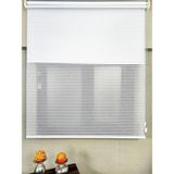 BBB İnce Zebra Çizgili Tül ve Işık Geçirmez Blackout Stor perde TS2025BL - Beyaz - 150 x 260 cm