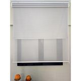 BBB İnce Zebra Çizgili Tül ve Işık Geçirmez Blackout Stor perde TS2025BL - Gri - 100 x 200 cm