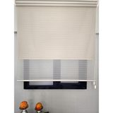 BBB İnce Zebra Çizgili Tül ve Işık Geçirmez Blackout Stor perde TS2025BL - Sütlü Kahve - 140 x 200 cm