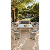 BBB Jimbaran Twisted Kauçuk Ithal Rattan Bahçe Takımı Oturma Grubu Mobilyası Alüminyum Iskelet - 96 x 184 - Kahverengi