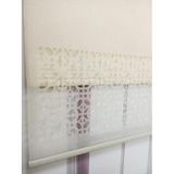 BBB Lazer Kesim Çift Mekanizmalı Tül Stor Perde Krem MLT5008K 140x260 Krem
