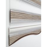 BBB MZ289 Geniş Pliseli Bambu Kahve-Gri Zebra Stor Perde