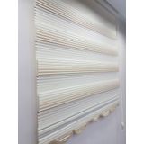 BBB MZ711-8605480658066 Pliseli Renk Geçişli Koyu Kahve Krem 160x200 cm Stor Zebra Perde