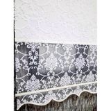 BBB Simli Damask Desenli Çift Mekanizmalı Tül Stor Perde Ekru MT1018S 130x260 Ekru