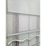 BBB Tomurcuk Desenli Boncuklu Çift Mekanizmalı Tül Stor Perde Ekru TS2012B 80x260 Ekru