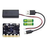 BBC micro:bit GO V2.2 Uyumlu Başlangıç Kiti – nRF52833, 512KB Flash/128KB RAM, Dahili Mikrofon & Hoparlör, Dokunmatik Logo, 25 LED Matris, BLE 5.0, USB Kablo + Pil Yuvası + 2×AAA