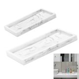 BBK Banyo Vanity Tepsi- 2'li Paket (7,8 inç ve 11,8 inç) Tezgah için Silikon Banyo Tepsileri, Parfüm Anahtar Biblo Halka Tepsi, Mutfak Evyesi Organizasyonu için Dekor Sabunluk Tezgah Tepsisi. (Mermer