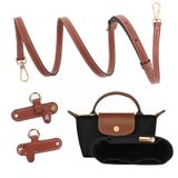 BBKON Longchamp Çanta Kadınlar için 2 Takım Omuz Askısı, Çanta Düzenleyici, Yumruksuz Uzunluk Ayarlanabilir Deri Yedek Kayış (1,2 cm Siyah)
