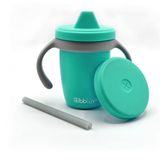 Bblüv Küp Dönüştürülebilir Silikon Damlatmaz 240 ml Bardak Mavi, BPA ve Ftalat İçermez, Bulaşık Makinesine Uygun