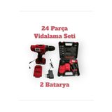 BBS 24 Parça Şarjlı Vidalama Seti 2 Bataryalı