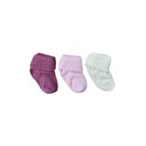 BBS Bebe 3'lü Çorap Düz Bambu Kıvrık Mürdüm-Pembe-Krem, Yeni Doğan, IB80128, Mürdüm-Pembe-Krem, erkek-bebek