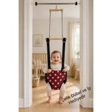 BBS Bordo Yıldız Desenli Bebek Zıpzıp - Yaylı Hoppala ve Gelişim Salıncağı Çelik Dübel ve İp Tam Set
