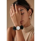 BBS Kadın Rose Gold Siyah Şifon Fular Kordonlu Scrunchie Tasarım Kol Saati - Altın - Siyah