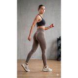 BBS Push-Up Büzgülü Yüksek Bel Toparlayıcı Spor Tayt - XL - Vizon