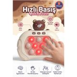 BBSKY Ayıcıklı Pop It Elektronik Hızlı Basma Konsolu- Eğitici Çocuk Oyuncağı - 4 Modlu Zeka Geliştirici