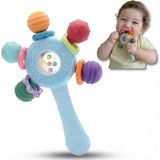 Bbsky Bebek Diş Kaşıyıcı Oyuncak , Montessori Duyusal Oyuncak, Silikon Dişlik, Bpa Içermez - Açık Mavi