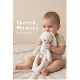 BBSKY Beyaz Peluş Tavşan Oyuncak, Uyku Arkadaşı, Ultra Yumuşak Bebek Oyuncağı, 0+ Ay, BPA İçermez, Yenidoğan Hediyesi