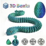Bbsky Hareketli Kristal Yılan ve Yumurta Seti - 3D Baskı Organik Figür Oyuncak Dekoratif Koleksiyon - Fosforlu Yeşil