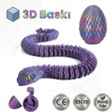 Bbsky Hareketli Kristal Yılan ve Yumurta Seti - 3D Baskı Organik Figür Oyuncak Dekoratif Koleksiyon - Mor - Gölge