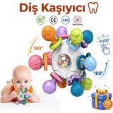 Bbsky Montessori Duyusal Diş Kaşıyıcı Top Eğitici Bebek Oyuncağı Çıngıraklı Güvenli Abs Tpe Malzeme - Beyaz