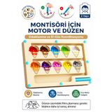 BBSKY Montessori Manyetik Ahşap Dondurma Labirenti - Renk Eşleştirme ve Sayı Sayma Oyunu ve İnce Motor Geliştirici - 3+ Yaş Eğitici Oyuncak