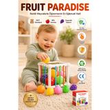 BBSKY Montessori Meyve Tanıma ve Zeka Geliştirici Duyusal Küp-Bebek Aktivite Oyuncağı, İnce Motor Gelişimi