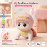 Bbsky Müzikli ve Hareketli Bebek Emekleme Arkadaşı Ördek - Eğitici Yürüyen Interaktif Hediye Oyuncak, 10+ Ay - Açık - Pembe