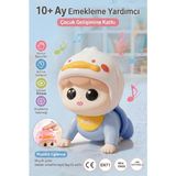 Bbsky Müzikli ve Hareketli Bebek Emekleme Arkadaşı Ördek - Eğitici Yürüyen Interaktif Hediye Oyuncak, 10+ Ay - Azur Mavi