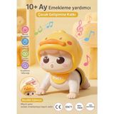Bbsky Müzikli ve Hareketli Bebek Emekleme Arkadaşı Ördek - Eğitici Yürüyen Interaktif Hediye Oyuncak, 10+ Ay - Sarı