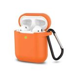 bbtech 1 Ve 2 Uyumlu Düz Renk Silikon Askılıklı Kulaklık Kutusu Kulaklık Koruyucu Silikon Kutu;Dark Orange