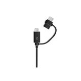 bbtech 2 In 1 Usb Kablo Micro Usb Ve Type C Samsung Xiaomi Şarj Kablosu;Siyah