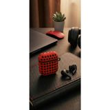 bbtech Airpods 1-2 Uyumlu Delikli Spor Kılıf Airpods 1. Nesil 2. Nesil Çift Renk Silikon Kasa Koruyucu Kılıf - Kırmızı - Siyah