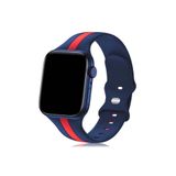 bbtech Apple Watch 10 46mm Uyumlu Renkli Şeritli Kayış Temizlenebilir Esnek Silikon Akıllı Saat Kordon;Lacivert