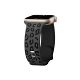 bbtech Apple Watch 10. Nesil 42-44-45-46-49 mm Uyumlu Leopar Desenli Çift Renkli Silikon Akıllı Saat Kordon;Gri