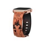 bbtech Apple Watch 10. Nesil 42mm Uyumlu Sevimli Fare Çizgi Film Tema Lazer Kesim Çift Renk Silikon Kordon;Kahverengi