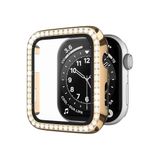 bbtech Apple Watch 3/2/1 Seri Tam Uyumlu 38mm Taş İşlemeli Parlak Şık Göz Alıcı Kasa Ekran Koruyucu;Gold