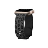 bbtech Apple Watch 38-40-41 mm Uyumlu Leopar Desenli Çift Renkli Esnek Silikon Akıllı Saat Kordon;Füme