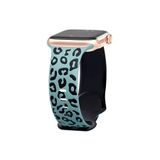 bbtech Apple Watch 38-40-41 mm Uyumlu Leopar Desenli Çift Renkli Esnek Silikon Akıllı Saat Kordon;Haki